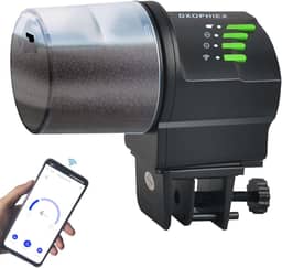 DXOPHIEX Alimentador automático de peixes WiFi, dispensador automático de férias para aquário e tanque de tartaruga com anel de alimentação