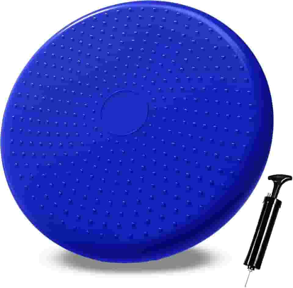 Disco de Equilíbrio Inflável para Pilates e Crossfit – Superfície Texturizada – Bomba Inclusa – Exercícios de Força e Estabilidade