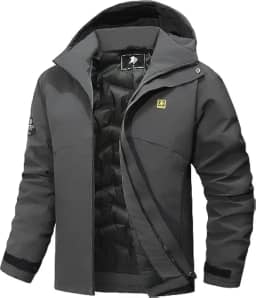 Casaco masculino quente de inverno, impermeável, à prova de vento, casaco de neve, corta-vento de montanha, capa de chuva com capuz