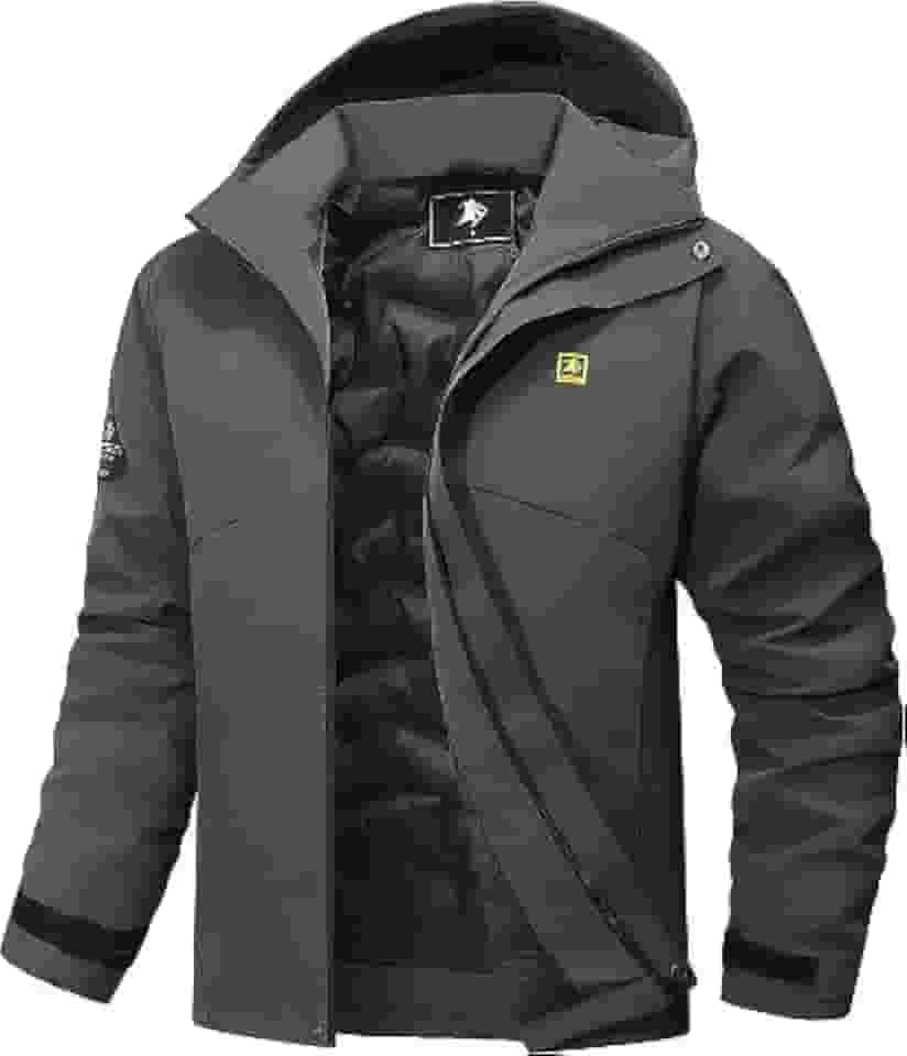 Casaco masculino quente de inverno, impermeável, à prova de vento, casaco de neve, corta-vento de montanha, capa de chuva com capuz