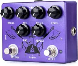Caline Pedais Reverb Delay Efeitos Pedal Repetição Pré-Amplificador Guitarra Elétrica Acústica Pedal True Bypass Metal Roxo Cp-80