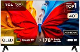 Smart TV TCL 40 Polegadas Full HD QLED S5K WiFi Bluetooth Google TV 2 HDMI HDR10 Dolby Audio 40S5K