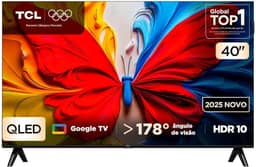 Smart TV TCL 40 Polegadas Full HD QLED S5K WiFi Bluetooth Google TV 2 HDMI HDR10 Dolby Audio 40S5K