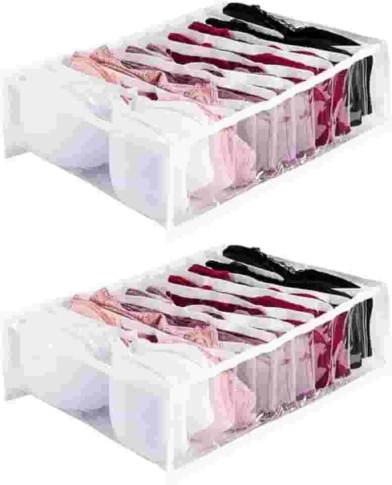 Kit Organizador de Gavetas para Roupas Íntimas e Camisetas, 40x30x10 cm Branca (2)