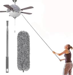 Espanador De Pó dobrável com microfibras cabo retrátil extensor limpeza de casa poeira-THREE BROTHERS