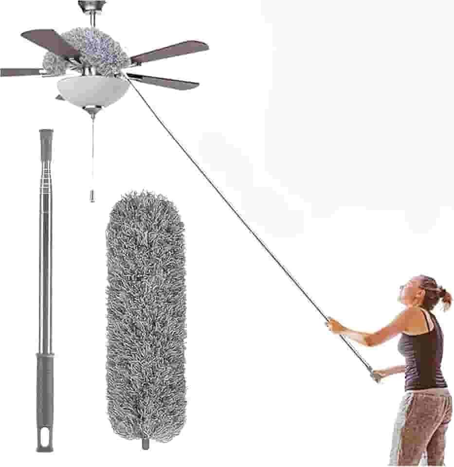 Espanador De Pó dobrável com microfibras cabo retrátil extensor limpeza de casa poeira-THREE BROTHERS