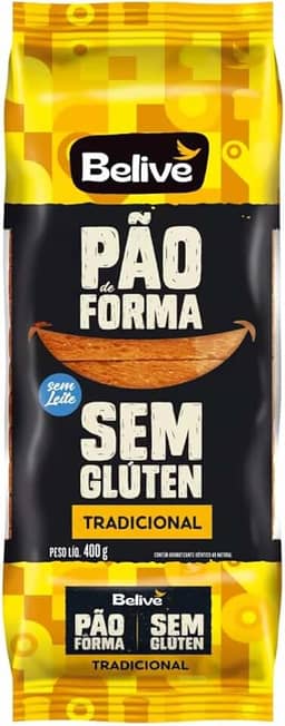 Pão de Forma BELIVE Tradicional Sem Glúten 400g