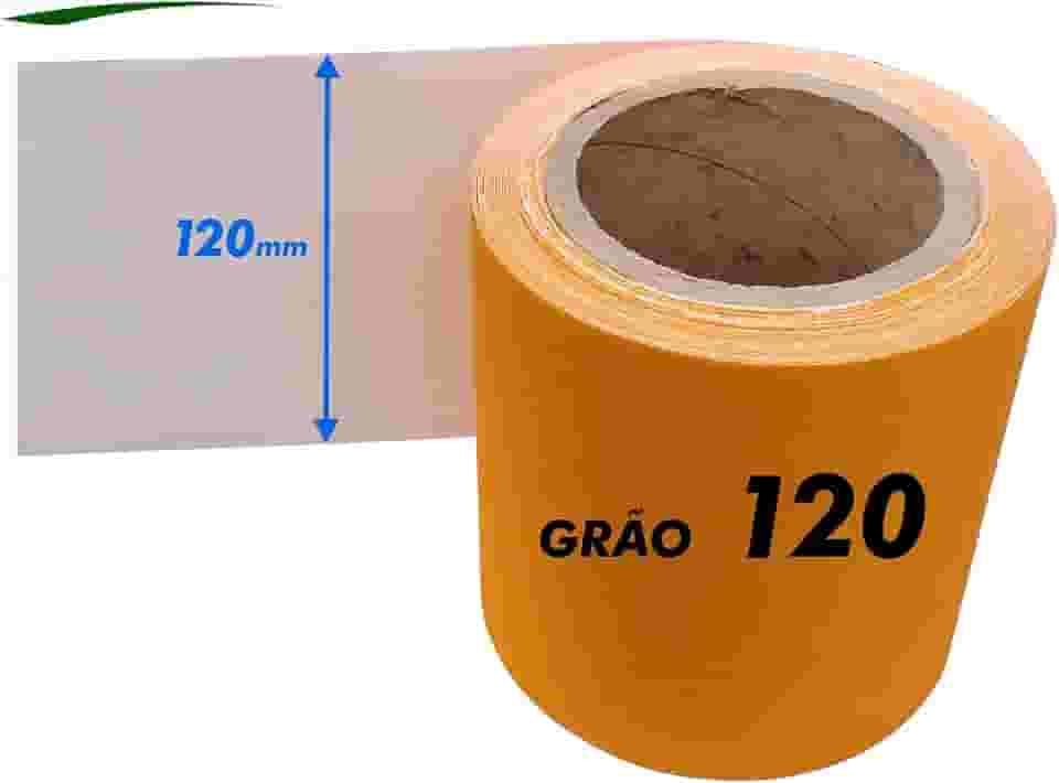 Lixa Para Madeira Rolo 5m x 12cm Grãos a Escolher 36 40 50 60 80 100 120 150 180 220 (Grão 120)