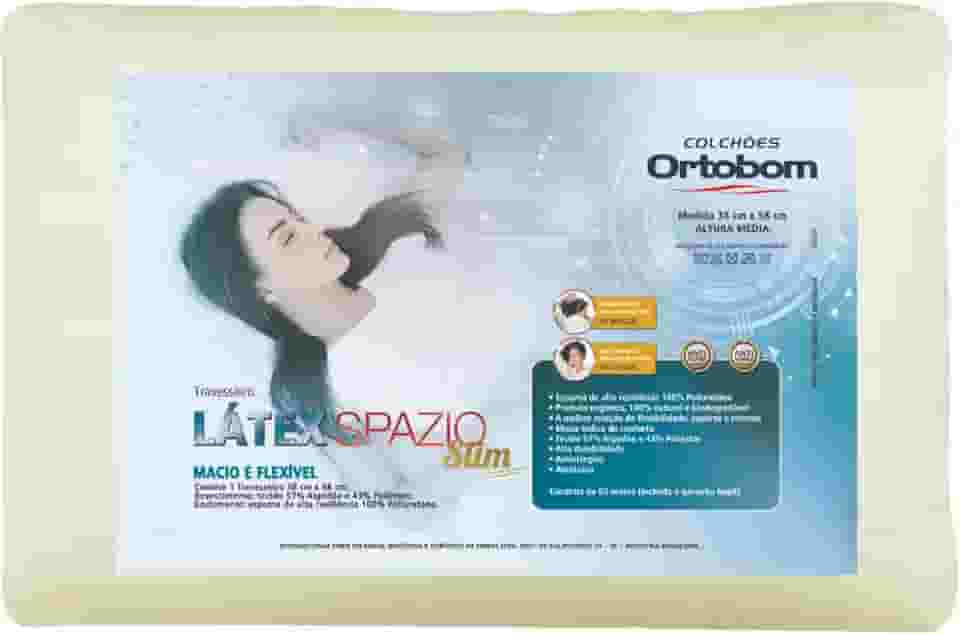 ORTOBOM TRAVESSEIRO LATEX SPAZIO SLIM