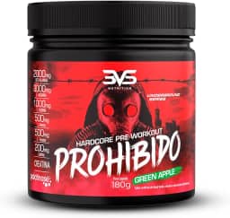 3VS Nutrition Pré Treino Prohibido 180g Sabor Maça Verde