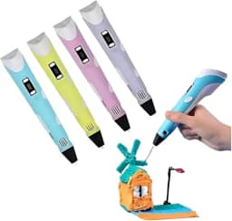 Caneta de Impressão 3D com Display LCD – Impressora 3D Portátil Infantil e Profissional, Recarregável via USB, Controle de Temperatura e Filamentos PLA/ABS Coloridos (COR ALEATÓRIA)