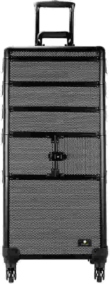 Maleta Maquiagem Profissional Alumínio Abs 4 em 1 Pelegrin Pel-m1026 Preta Cristal