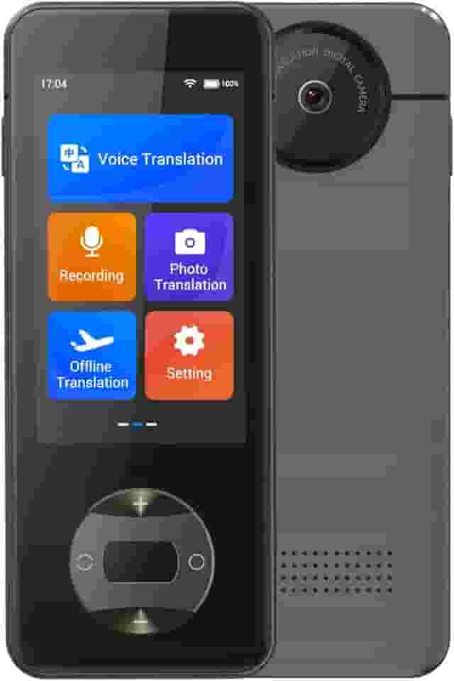 Dispositivo tradutor de idiomas offline W10 PRO para tradutor de 144 idiomas e acentos Tradução de fotos sem necessidade de WiFi para Tavel Business W10 Cinza