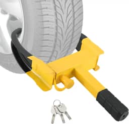 Trava de braçadeira de roda | Trava de pneu antifurto resistente, trava de roda de reboque ajustável, trava de pneu de segurança universal com 3 chaves para carros, caminhões, trailers, SUVs