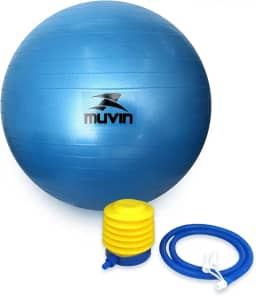Bola de Pilates 55cm Muvin – Antiestouro – Suporta até 300kg – Com Bomba – Ginástica – Fitness – Pilates – Yoga – Fisioterapia – Flexibilidade – Fortalecimento – Tonificação –– Fácil Limpeza