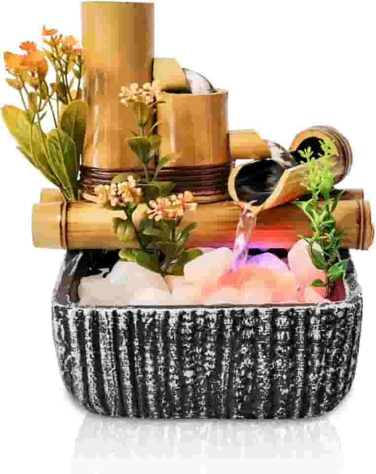 Fonte Decorativa de Água - Chafariz Cascata Zen em Bambu com 3 Quedas