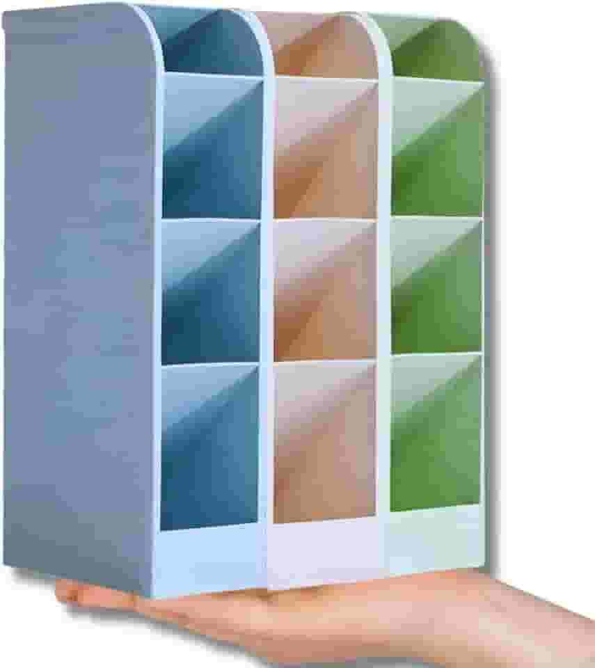 Kit com 3 Organizadores de Mesa Porta Lápis Canetas Multifuncional com 3 Divisórias em Plástico para Escritório Escola e Home Office Ideal para Papelaria e Materiais de Estudo 20cm