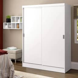 Guarda-roupa Solteiro Madesa Luke 2 Portas de Correr de Madeira - Branco