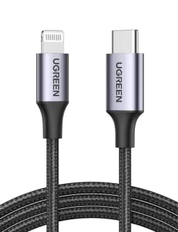 UGREEN Cabo Lightning Certificado pela MFi, 1m, Cabo USB C para Lightning Compatível com iPhone 14/14 Pro/14 Pro Max, iPhone 13/12/11/X/XR/XS/série 8, iPad 9, AirPods Pro, etc.