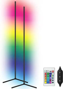 Luminária de Chão VentoEco, abajur de chão Tripé com Controle Remoto, Luminaria de Chao RGB com Modo de Música e Sincronização, Luminaria de Piso com Sensibilidade Ajustável ao Som (1.2m)