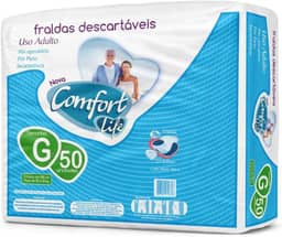 Fralda Descartável Geriátrica Adulto Comfort Life Hiper G 50 Unidades