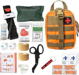 Kit de primeiros socorros de sobrevivência IFAK EMT Molle com kit de torniquete, kits de emergência ao ar livre bolsa de trauma para acampamento, barco, caça, caminhadas, casa, carro e aventuras