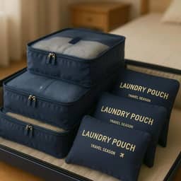 Bsan Shop Kit organizador de mala bagagem viagem necessaire 6 peças (Azul Marinho)