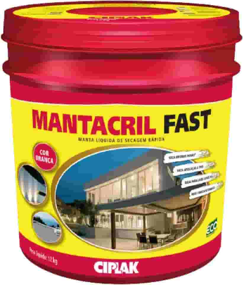 CIPLAK MANTACRIL FAST - Manta Líquida Impermeabilizante - Evita infiltrações - Balde 12kg
