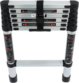 Escada de extensão telescópica de 1,6 m, escadas dobráveis de alumínio telescópica, degrau de escada dobrável leve para trailer, sótão, casa, capacidade de 150 kg