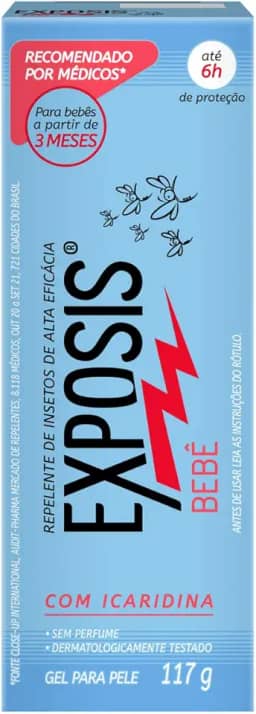 Exposis Bebe, Repelente Baby com Icaridina, Gel 117g
