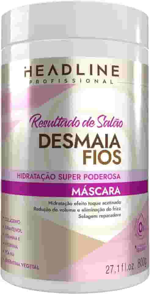 Máscara Desmaia Fios - Hidratação, Alinha e Sela os Fios - HEADLINE Resultado de Salão - 800g