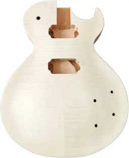 Corpo de guitarra inacabado conjunto de corpo de guitarra elétrica em mogno AAA Flame Maple Top Set-Neck H-H Pickups