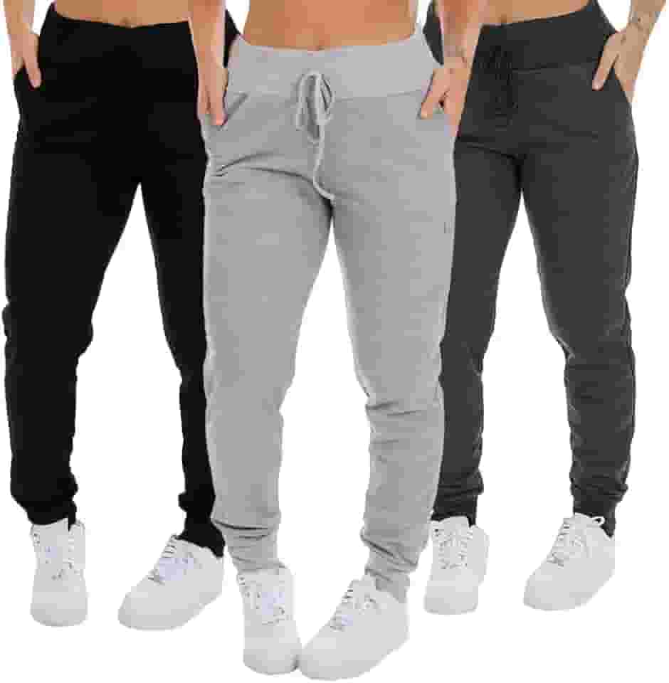 Kit 3 Calça Moletom Com Bolso Jogger Feminina Adulto