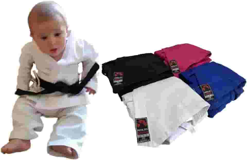 Kimono Bebe Karate/Judo/Aikido/JiuJitsu/Hapkido/Ninjutsu em 5 cores e 4 tamanhos