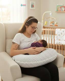 ALMOFADA DE AMAMENTAR CHEVRON CINZA - BEM FIRME!!!! BEBÊ QUERIDO