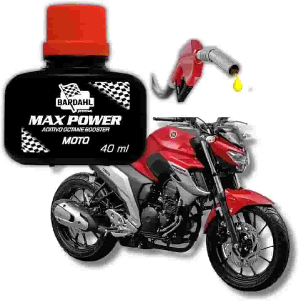 ADITIVO OTIMIZADOR DE COMBUSTIVEL PARA MOTOS. LIMPA O SISTEMA E RESTAURA POTENCIA ORIGINAL embalagem 40ml para 12 litros de combustivel. ADITIVO OCTANE BOOSTER MOTO MAX POWER BARDAHL PROMAX