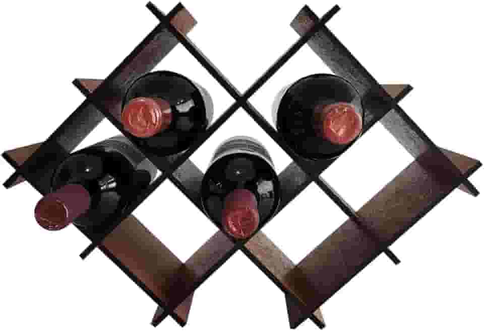 Adega De Mdf Envernizado Para Mesa Com 8 Nichos Suporte Porta Garrafas De Vinho Sulartes