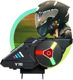 Fone Intercomunicador Fone De Capacete Moto Rgb Bluetooth Resistente a Agua Headset Rgb Sem Fio Preto Tippi