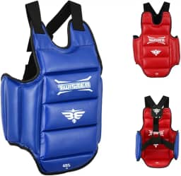 Twister Karate, Taekwondo Protetor de Tórax Reversível para Karate Taekwondo Boxing Muay Thai (Vermelho/Azul), RED/BLUE, XTRA SMALL
