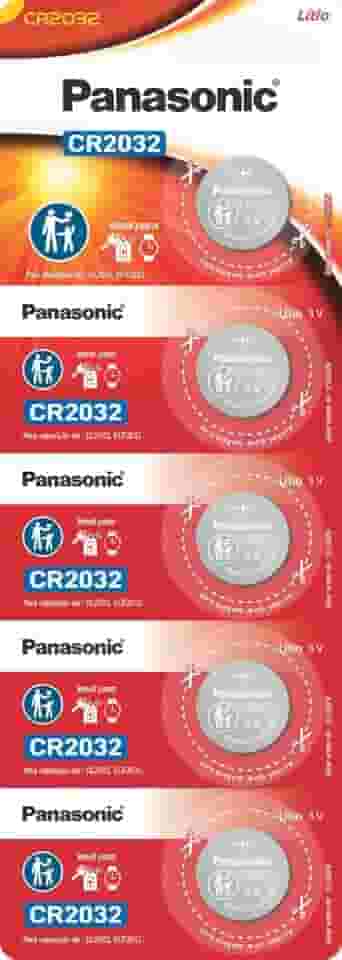 Tira de Bateria de Lithium Botão, Panasonic, CR2032-1BT
