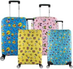 Capa Protetora Para Mala Viagem Elástico Grande Contra Riscos Poeira Bagagem Feminina Masculina Versátil Emoji By Britt Yins (AMARELO)