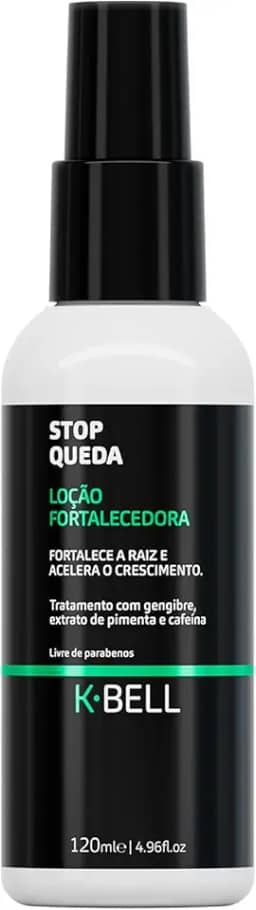 K-BELL Tônico Capilar Stop Queda 120ml Antiqueda Fortalecedor com Cafeína e Gengibre – Estimula o Crescimento e Fortalece da Raiz