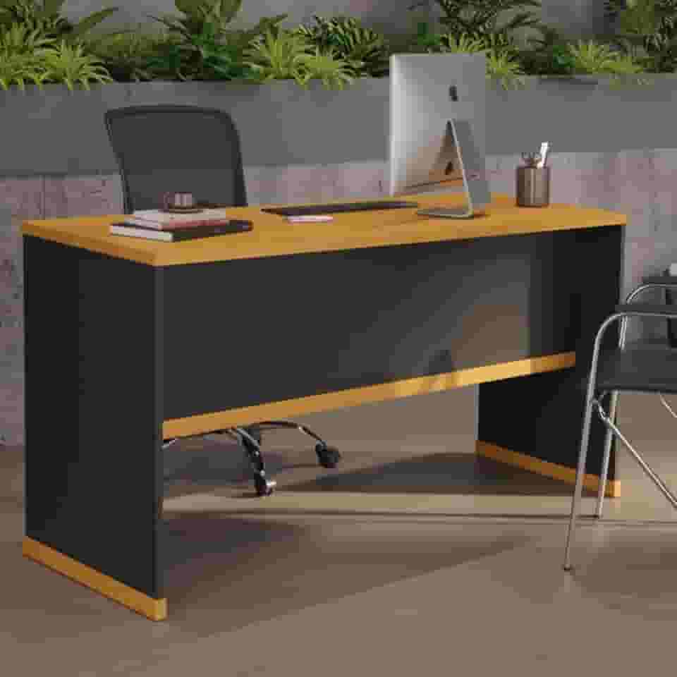 VIA NOSSA - Mesa de Escritório Berlin - Vianossa Cor:preto/naturale