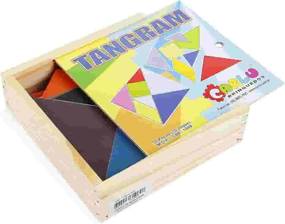 Carlu Brinquedos - Tangram Jogo Educativo, 4+ Anos, 70 Peças, Multicolorido, 1089