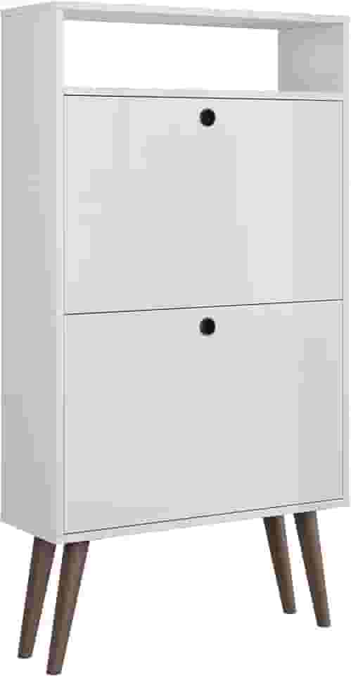 Sapateira Organizadora de Sapatos Vertical para Quarto 2 Portas Basculante Drex (Branco)