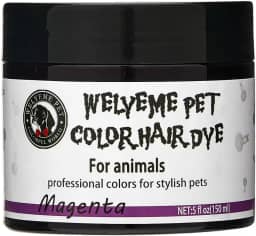 WELYEME Tintura de cabelo magenta para cães/animais de estimação, tinta colorida de pelo de cachorro/gato, tintura de pele segura não tóxica, kit de tintura permanente de pelo de cachorro/animal