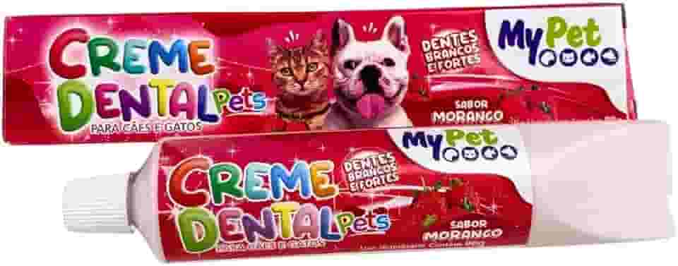 Creme Dental para Cães, Pasta de Dente para Cachorro, Sabor Morango