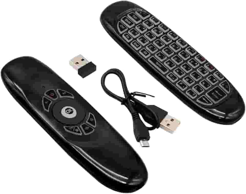 Mini Teclado Air Mouse Wireless 2.4GHz com LED RGB – Controle sem Fio para Smart TV, Android, PC, Notebook, Projetor e Mais!