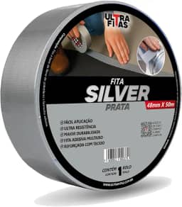 Fita Silver Tape Multiuso 50 Metros 48 Mm Adesiva Ultra Fitas Diversas Cores (Cinza)