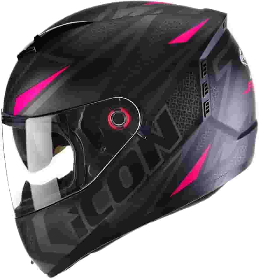 Capacete Fechado Moto Peels Icon Fast Preto Fosco com Rosa 58